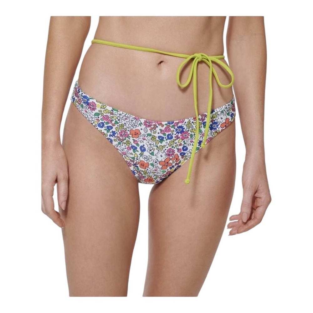 Tommy Hilfiger Women's Floral Bikini Bottoms Size L Side Tie Swimwear NWT